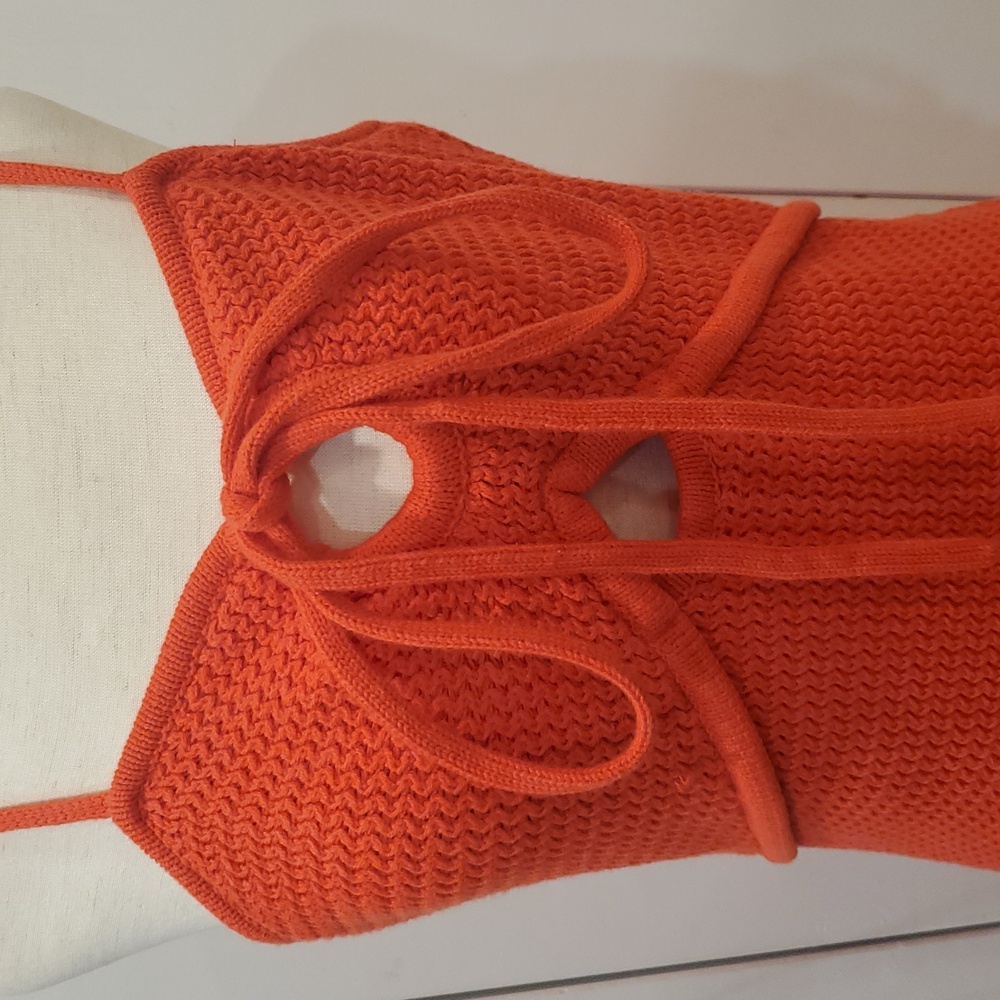 House of Harlow 1960 Orange Crochet Knit Midi Dress NWOT - Picture 5 of 8